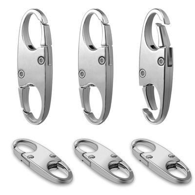 6Pcs Double Opening Lock Zipper Pull Replacement Clips, Small Carabiner Clips, Zipper Locks Anti Theft Deterrent for Bag Luggage Pickpocket Backpack Purse Travel Suitcase (Silver)