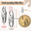 6Pcs Double Opening Lock Zipper Pull Replacement Clips, Small Carabiner Clips, Zipper Locks Anti Theft Deterrent for Bag Luggage Pickpocket Backpack Purse Travel Suitcase (Silver) view 2