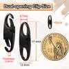 6Pcs Double Opening Lock Zipper Pull Replacement Clips, Small Carabiner Clips, Zipper Locks Anti Theft Deterrent for Bag Luggage Pickpocket Backpack Purse Travel Suitcase (Black) view 2