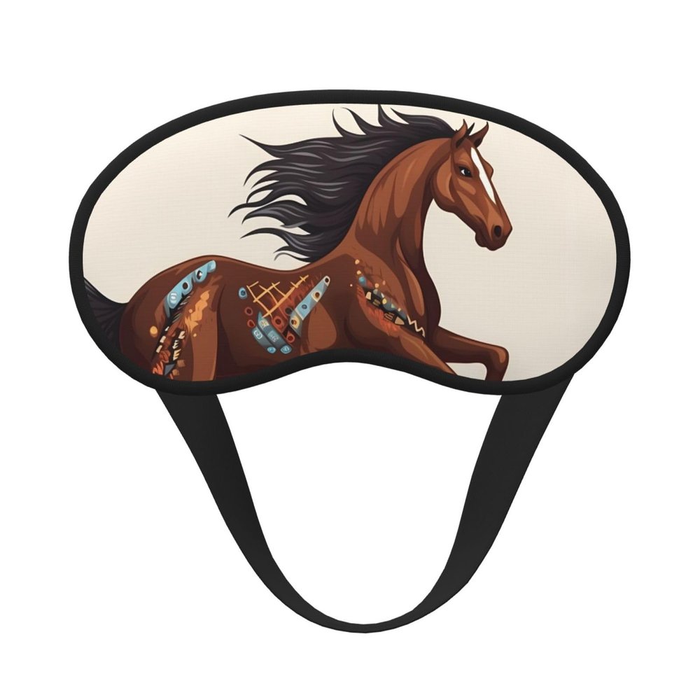 Brown Horse Sleep Mask for Side Sleeper - Total Blackout Sleeping Mask, Super Lightweight Soft Eye Mask for Sleeping, Zero Pressure Eye Cover Night Blindfold for Men Women