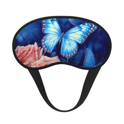 Butterflies on Roses Sleep Mask for Side Sleeper - Total Blackout Sleeping Mask, Super Lightweight Soft Eye Mask for Sleeping, Zero Pressure Eye Cover Night Blindfold for Men Women