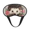 Hedgehog in Floral Wreath Sleep Mask for Side Sleeper - Total Blackout Sleeping Mask, Super Lightweight Soft Eye Mask for Sleeping, Zero Pressure Eye Cover Night Blindfold for Men Women view 1
