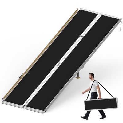 FODINGHILL 10FT Wheelchair Ramp, 800 LBS Aluminum Portable Threshold Ramp