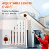 26 FT Cobweb Duster with Extension Pole, Cobweb Duster with 5-20FT Telescoping Extension Pole, Cleans Spider Webs, Washable & Reusable for High Ceilings, Fans & Outdoor & Indoor Cleaning view 2