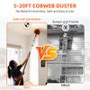 26 FT Cobweb Duster with Extension Pole, Cobweb Duster with 5-20FT Telescoping Extension Pole, Cleans Spider Webs, Washable & Reusable for High Ceilings, Fans & Outdoor & Indoor Cleaning view 3