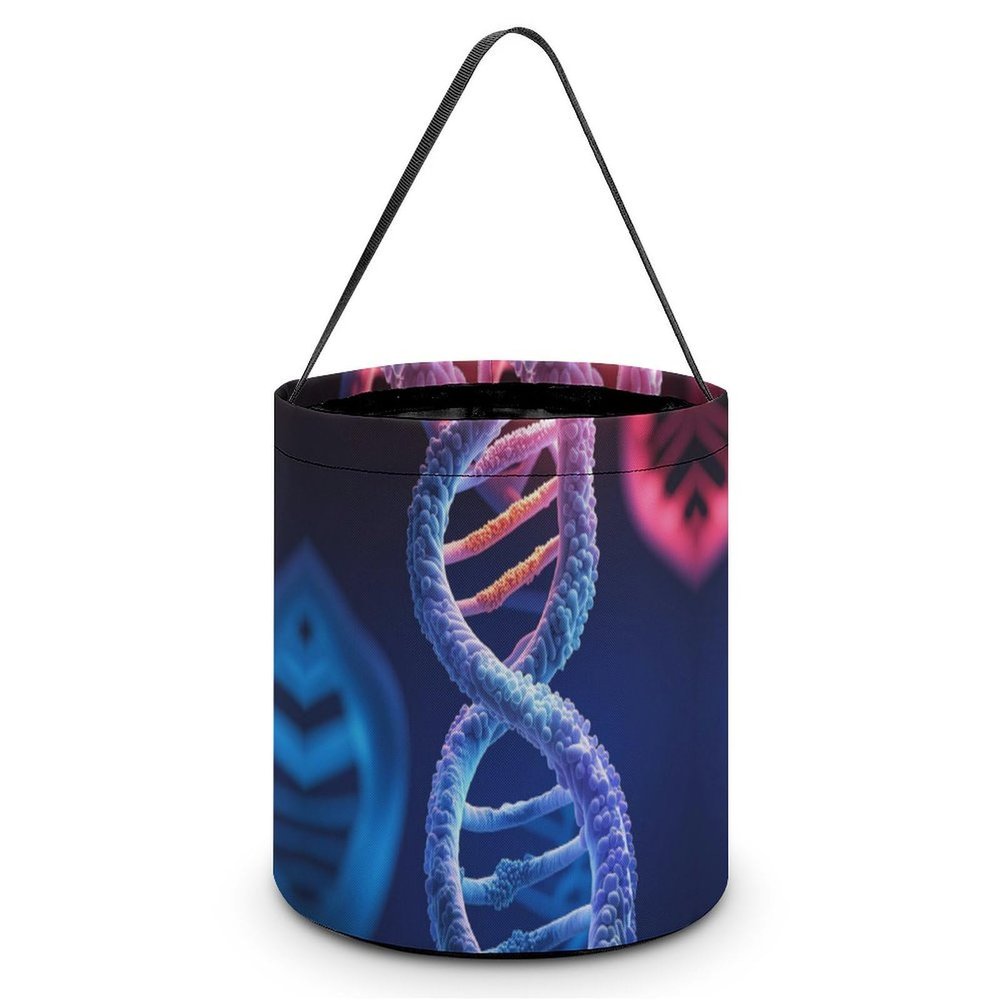 ERSTSNCK DNA Genetic Helix Halloween Candy Buckets Reusable Tote Candy Bag - Trick Or Treat Goody Bag with Handles