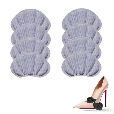 16 Pcs Shoe Heel Inserts, Back of Heel Cushion Inserts, Mesh Self-Adhesive Heel Cushion Pads for Back of Heel, Heel Protectors for Heel Pain, Women Men Soothing Heel Pain Blisters (Gray, 4 Pairs)