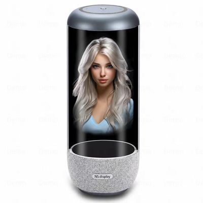 AI HoloBox Holographic Digital Human Display Companion, Smart Desktop Device with Interactive Voice Conversation, Emotional Virtual Assistant for Desk Setup & Tech Gift