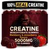 Heavy Balance Creatine Monohydrate Gummies 5g Sugar Free Creatine with Vitamin B12 and L-Taurine | Muscle Growth for Men and Women | Low Calorie Formula 120 Gummies for 30 Servings, Mixed Berry view 1