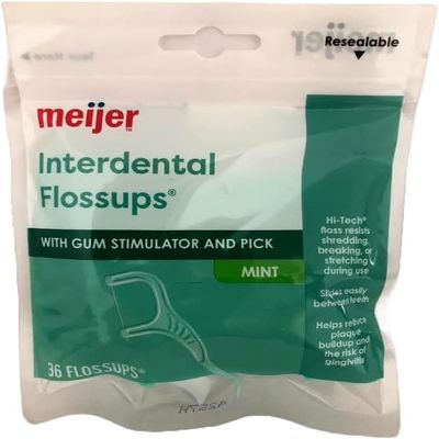 meijer Interdental Flossups, Mint, 36 Count