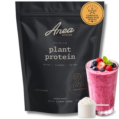 Anea Plant Based Protein Powder, Vegan Plant Protein Unflavored 20 Servings