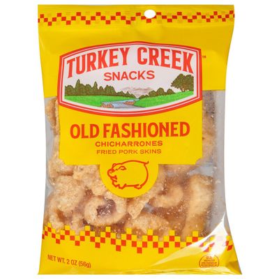 Turkey Creek Snacks, Original Chicharrones Pork Skins Snacks, 2 Ounce