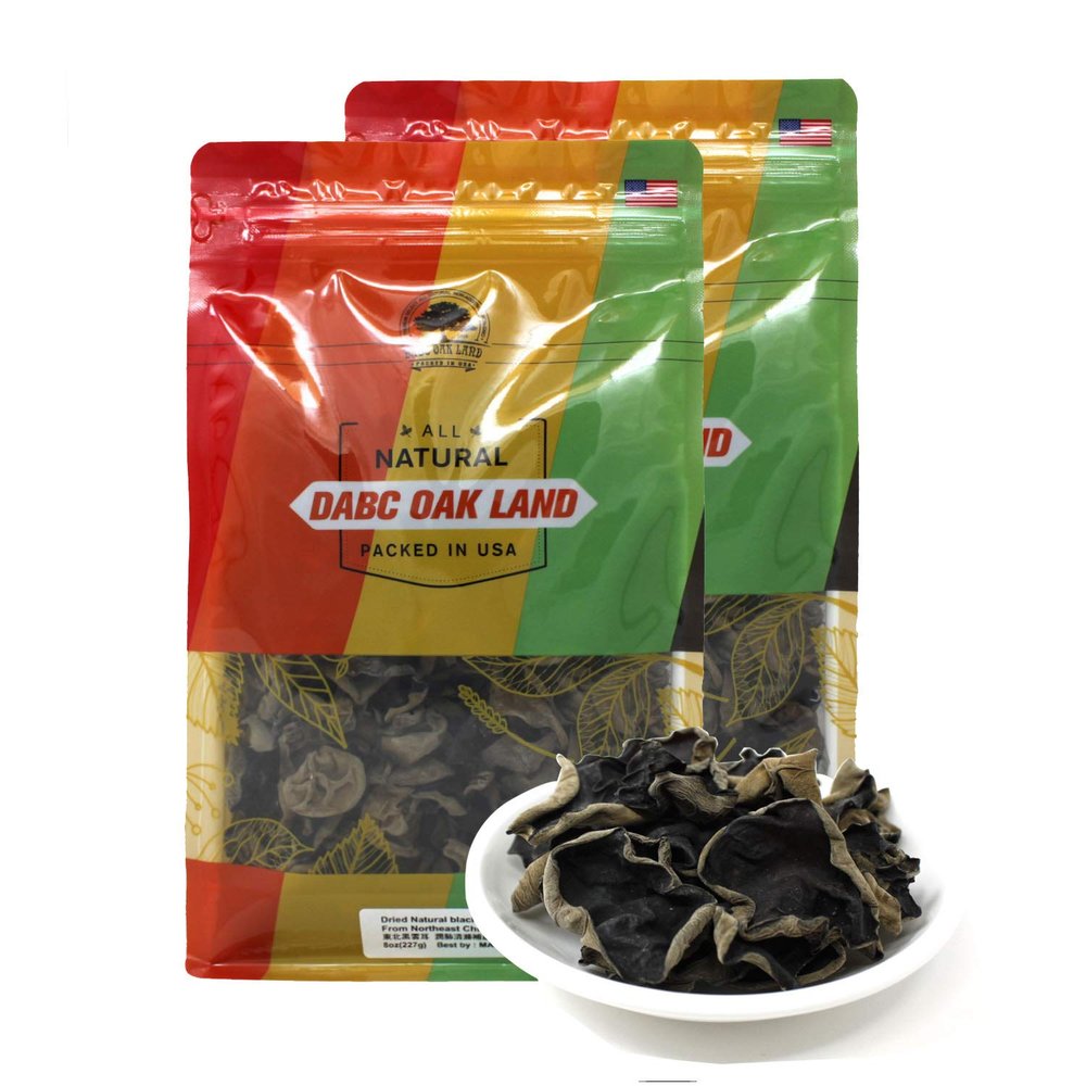 DABC OAK LAND 2 Pound Premium Dried Woodear Mushroom, Dried Black Fungus Shredded All Natural Vegan and Gluten-Free Rich in Fiber & Iron, Perfect for Cuisine, Soups, Stir-Fries 32 Ounce