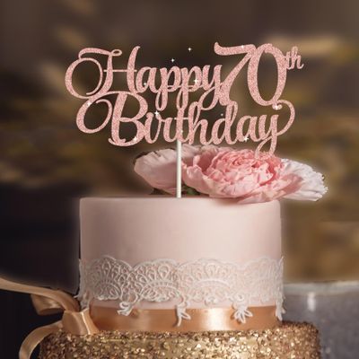 70th birthday decorations, 70th Birthday Cake Toppers PINK Glitter, 70 cake topper, 70th Birthday Cake Topper, 70 Decorations for Cake, 70 Birthday Decorations