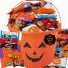 Halloween Chocolate Assortment in Jack O Lantern Pumpkin Bucket, Spooky Party Favor Bulk Candy Gift, Includes Assorted Individually Wrapped Milk Chocolate Trick or Treat Bars view 1
