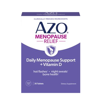 AZO Daily Menopause Relief + Vitamin D to Support Strong Bones, Menopause Supplements for Women, Reduces Hot Flashes and Night Sweats* - 30 Count