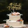 Just Engaged Cake Topper for Engagement Party Decorations, Gold Engaged Ring Sign,We're Engaged Cake Toppers Decorations view 2
