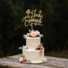 Just Engaged Cake Topper for Engagement Party Decorations, Gold Engaged Ring Sign,We're Engaged Cake Toppers Decorations view 3