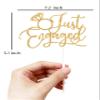 Just Engaged Cake Topper for Engagement Party Decorations, Gold Engaged Ring Sign,We're Engaged Cake Toppers Decorations view 4