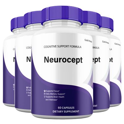 Neurocept Supplement Pills, Neuro cept Official All Natural Brain and Cognitive Supplement Health Vitamin Pills (5 Pack)