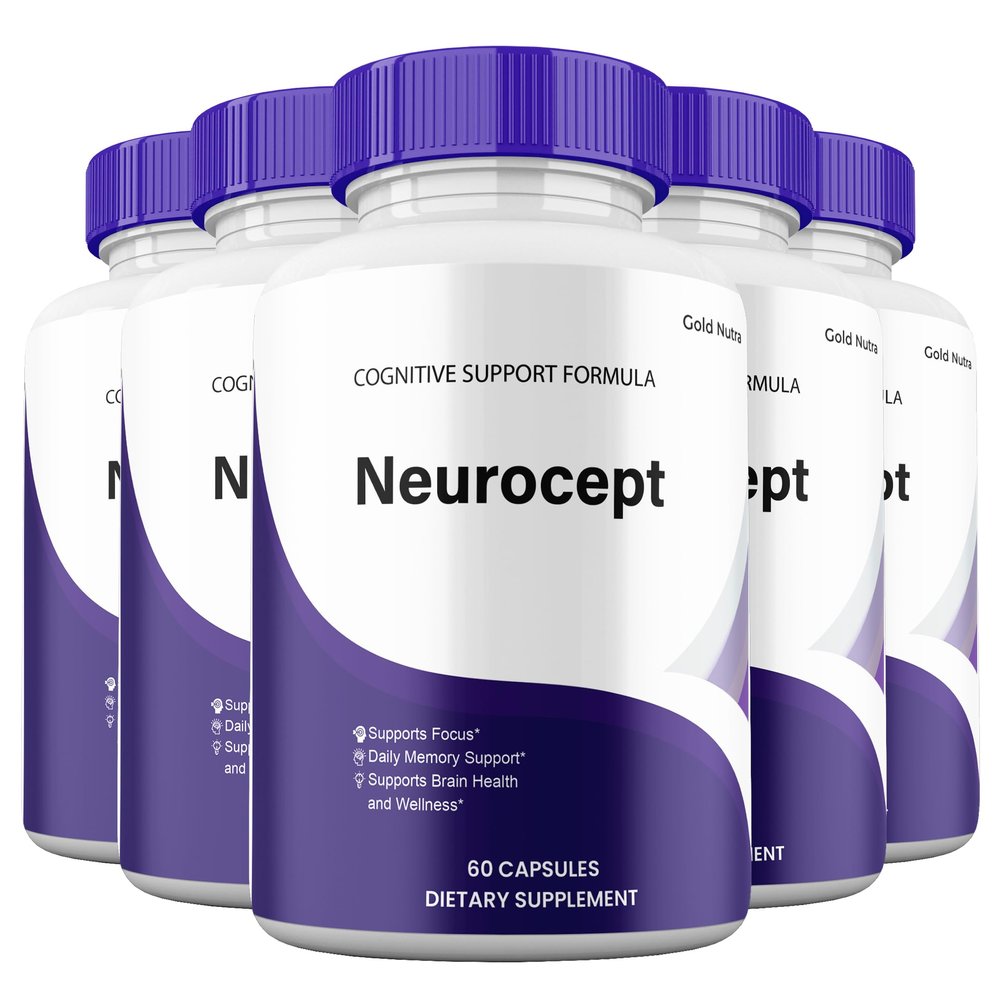 Neurocept Supplement Pills, Neuro cept Official All Natural Brain and Cognitive Supplement Health Vitamin Pills (5 Pack)