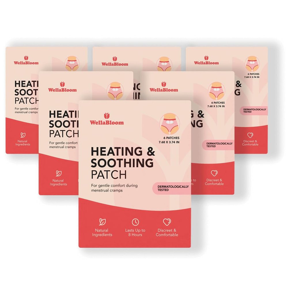 Wellabloom Heating Patches for Menstrual Discomfort, Soothing Warmth for Monthly Cramps, Heating and Soothing Patches for Women, Up to 8 Hours of Comfort (6)
