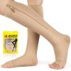 Ailaka Zipper Compression Socks for Women Men, 20-30 mmHg Open Toe Compression Socks Knee High, Ted Hose Compression Stockings for Edema, Varicose Veins (Beige, Large) view 1