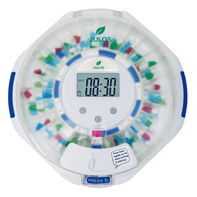 28-Day Automatic Pill Dispenser for Elderly with Alarm, Sound/Light Alerts, Locked Pill Dispenser Machine for Seniors/Dementia, Timed Pill Dispenser Machine for Prescriptions & Vitamins, Frosted Lid
