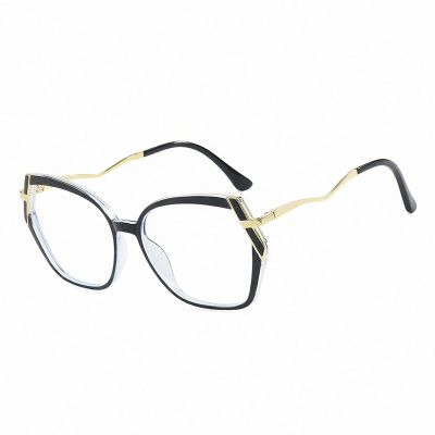 AOOLIA Designer Reading Glasses for Women, Stylish Geometric Eyeglasses Frame Reader with Blue Light Blocking Coating Glasses (Black, 1.75, x)