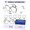 AOOLIA Designer Reading Glasses for Women, Stylish Geometric Eyeglasses Frame Reader with Blue Light Blocking Coating Glasses (Black, 1.75, x) view 2