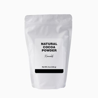 Minimalist Natural Cocoa Powder with 10-12% Cocoa Butter, Perfect for Baking and Hot Chocolate, Packaged for Convenience in a Resealable Bag (8 Ounce)