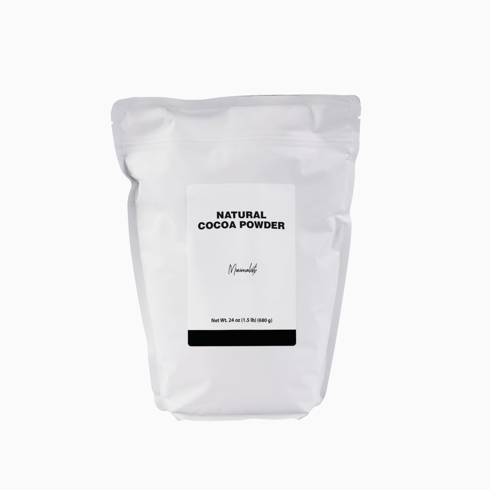 Minimalist Natural Cocoa Powder with 10-12% Cocoa Butter, Perfect for Baking and Hot Chocolate, Packaged for Convenience in a Resealable Bag (1.5 Pound)