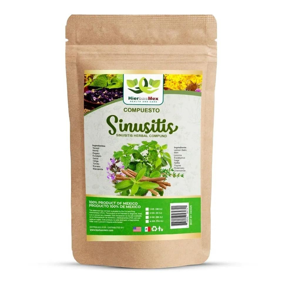 Sinusitis, Compuesto Herbal 4 onzas. Te, Sinusitis Tea 4 Oz. Herbal Compound Hierbasmexico