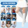 2 Pairs Knee-High Anti-Embolism Stockings for Men & Women White 15-20 mmHg Compression with Inspection Holes (Medium) view 3