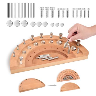 Triceratops Hand Therapy Finger Training Board, Multifunctional Wooden Dexterity Rehabilitation Tool for Stroke Recovery, Hand-Eye Coordination, Fine Motor Skills & Finger Strength Exercise, 27 Holes
