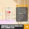 20oz Resin Mixing Cups - [Easy-Separate Design] 100 Pack Graduated PP Plastic Mixing Cups for Epoxy Resin, Paint & Automotive - Includes 100 Stir Sticks, Calibrated Ratios 2:1 3:1 4:1, ML & OZ view 2