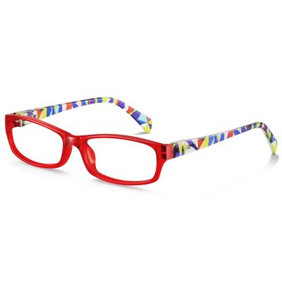 kunchu 1.25 Reading Glasses for Women, Rectangle Readers for Women with Blue Light Blocking Spring Hinge Eyeglasses UV Filter (Red)