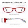 kunchu 1.25 Reading Glasses for Women, Rectangle Readers for Women with Blue Light Blocking Spring Hinge Eyeglasses UV Filter (Red) view 4