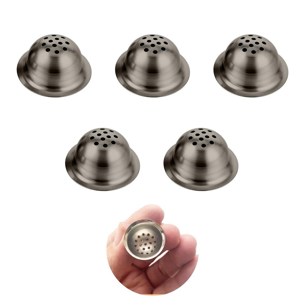 12 Holes Stainless Steel Bowl Screens, 5 Pack 27mm/1 Inch Metal Pipe Bowl Screens Replacement, Universal Fit Anti-Oxidation Glass Screens for Bowls, Gravity Filters