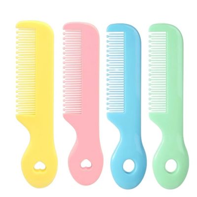 1 Pack of 4 Round Colorful Tip Bristles Baby Cute Comb Baby Grooming for Sensitive Scalp Skin, for Nursery Newborn Infant Girl Boy Kids Comb BabyGrooming and Healthcare Kits