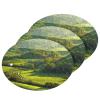 YETTASBIN Green Landscape 3PCS Wood Pulp Scrub Sponges, Reusable Absorbent Household Cleaning Sponge Non-Scratch Kitchen Dish Sponges, Multi-Surface Safe Scrubber for Nonstick Pans, Pots view 1