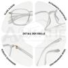 ALKAHE Square Reading Glasses for Women Men Lightweight Plastic Thin Frame Blue Light Blocking Reader Eyeglasses Light Grey Frame Glasses 3.0 view 4