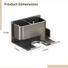 yeeplant Aluminum Hair Dryer Mount with Power Socket, Modern Wall Holder for Blow Dryer, Space-Saving Design, Suitable for and Other Brands, No Drilling Required, Accessory Storage Included view 3