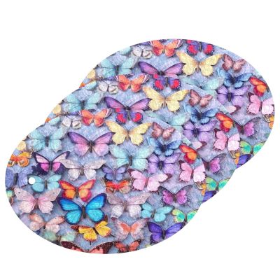YETTASBIN Butterfly 3PCS Wood Pulp Scrub Sponges, Reusable Absorbent Household Cleaning Sponge Non-Scratch Kitchen Dish Sponges, Multi-Surface Safe Scrubber for Nonstick Pans, Pots