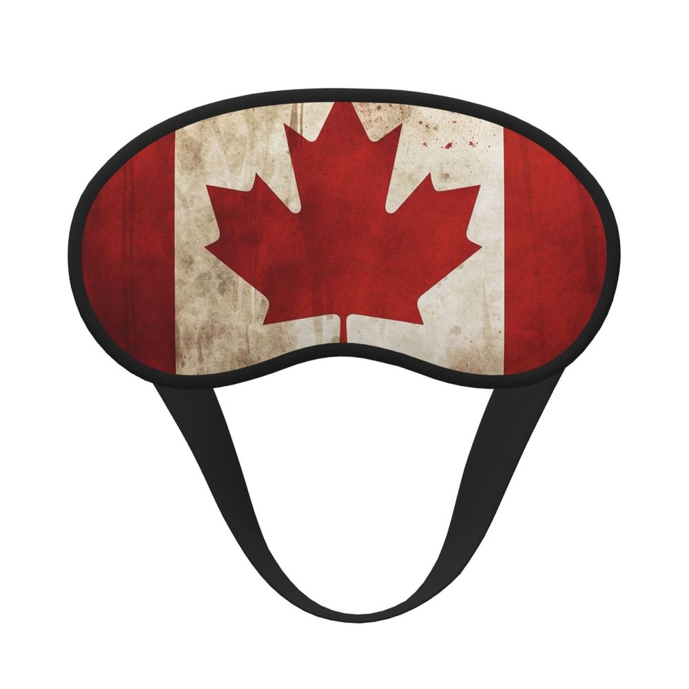 Retro Canada Flag Sleep Mask for Side Sleeper - Total Blackout Sleeping Mask, Super Lightweight Soft Eye Mask for Sleeping, Zero Pressure Eye Cover Night Blindfold for Men Women