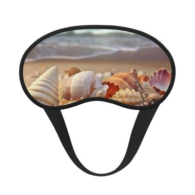 Seashells on The Sandy Beach Sleep Mask for Side Sleeper - Total Blackout Sleeping Mask, Super Lightweight Soft Eye Mask for Sleeping, Zero Pressure Eye Cover Night Blindfold for Men Women