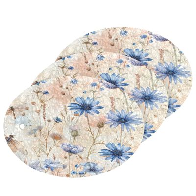 YETTASBIN Dragonfly Flower 3PCS Wood Pulp Scrub Sponges, Reusable Absorbent Household Cleaning Sponge Non-Scratch Kitchen Dish Sponges, Multi-Surface Safe Scrubber for Nonstick Pans, Pots