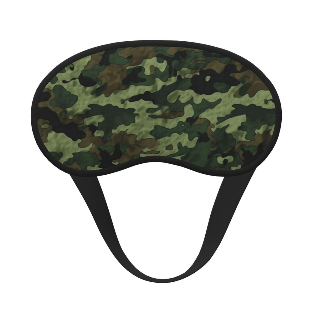 Green Military Camo Sleep Mask for Side Sleeper - Total Blackout Sleeping Mask, Super Lightweight Soft Eye Mask for Sleeping, Zero Pressure Eye Cover Night Blindfold for Men Women