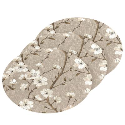 YETTASBIN Plum Blossom 3PCS Wood Pulp Scrub Sponges, Reusable Absorbent Household Cleaning Sponge Non-Scratch Kitchen Dish Sponges, Multi-Surface Safe Scrubber for Nonstick Pans, Pots