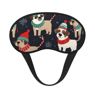 Merry Christmas Dog Sleep Mask for Side Sleeper - Total Blackout Sleeping Mask, Super Lightweight Soft Eye Mask for Sleeping, Zero Pressure Eye Cover Night Blindfold for Men Women